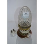 Brass Table Lamp with Cut Glass Shade