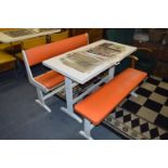 1970s Bench Table Set with Orange Seats