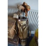 1950s Golf Bag and Top Flite Clubs