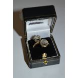 18cT Gold Ring Set with Diamonds Circa 1920