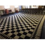 Large Checkerboard Patterned Masonic Rug 36'x18'