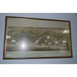 Framed Print "Bird's Eye View of Kingston Upon Hull From the Humber"
