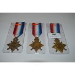 Three WWI Stars Medals Reg: RFA and 16th Lancers