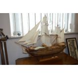 Wooden Ship Model "La Candalara" 18th Century Spanish Bombard