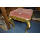 Gilt Painted Stool with Pink Dralon Dropping Seat