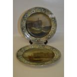 Pair of E.K. Redmore Painted Plates "Coastal Scenes"