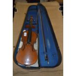 Violin with Case and Bow