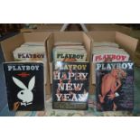 Three Boxes Containing Seventy Playboy Magazines 1974-1979