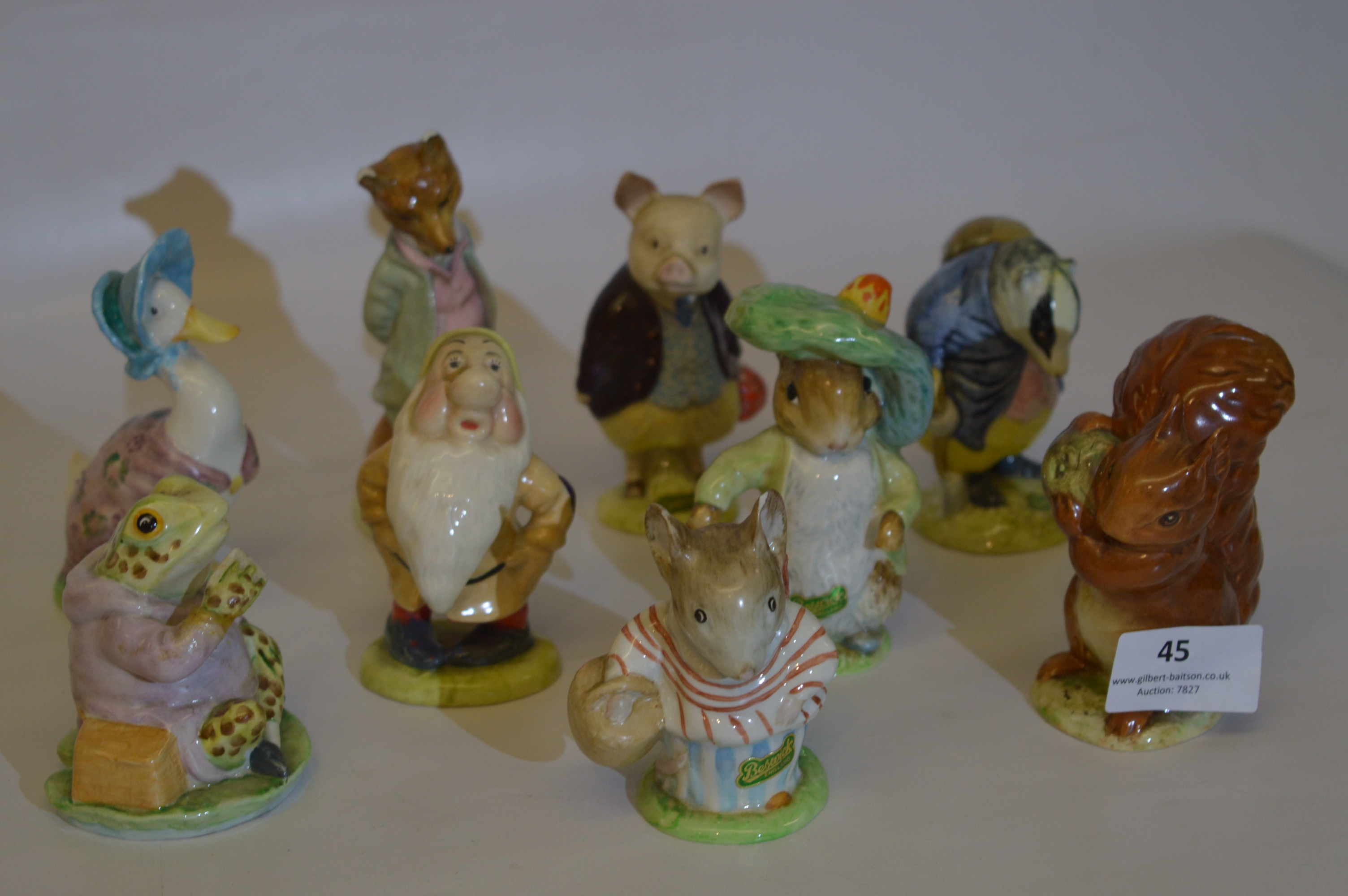 Collection of Nine Beswick Beatrix Potter Figures