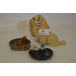 Wade Lady & The Tramp Figure and Two Wade Whimsey Ashtrays