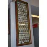 Framed Wills Cigarettes Cards and Military Badges