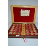 Cased Gold Plated Sterling Silver Set of 30 Coins