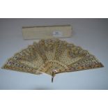 Ivory and Mother of Pearl Fan with Gilt Sequin Decoration