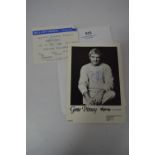 Signed Promo Photo Gene Pitney with a Ticket Stub for Hull City Hall