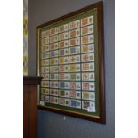 Framed Cigarette Cards Set of Military Flags and Badges