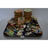 Tray of Beer Mats and Matchboxes