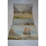Collection of Four Watercolours on Paper "Country Landscapes and Coastal Scenes"