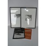 Pair of Framed Etching "Enclosure" and "Articles of Faith" by Stephen Newton