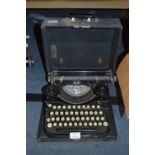 Cased Black Metal Typewriter