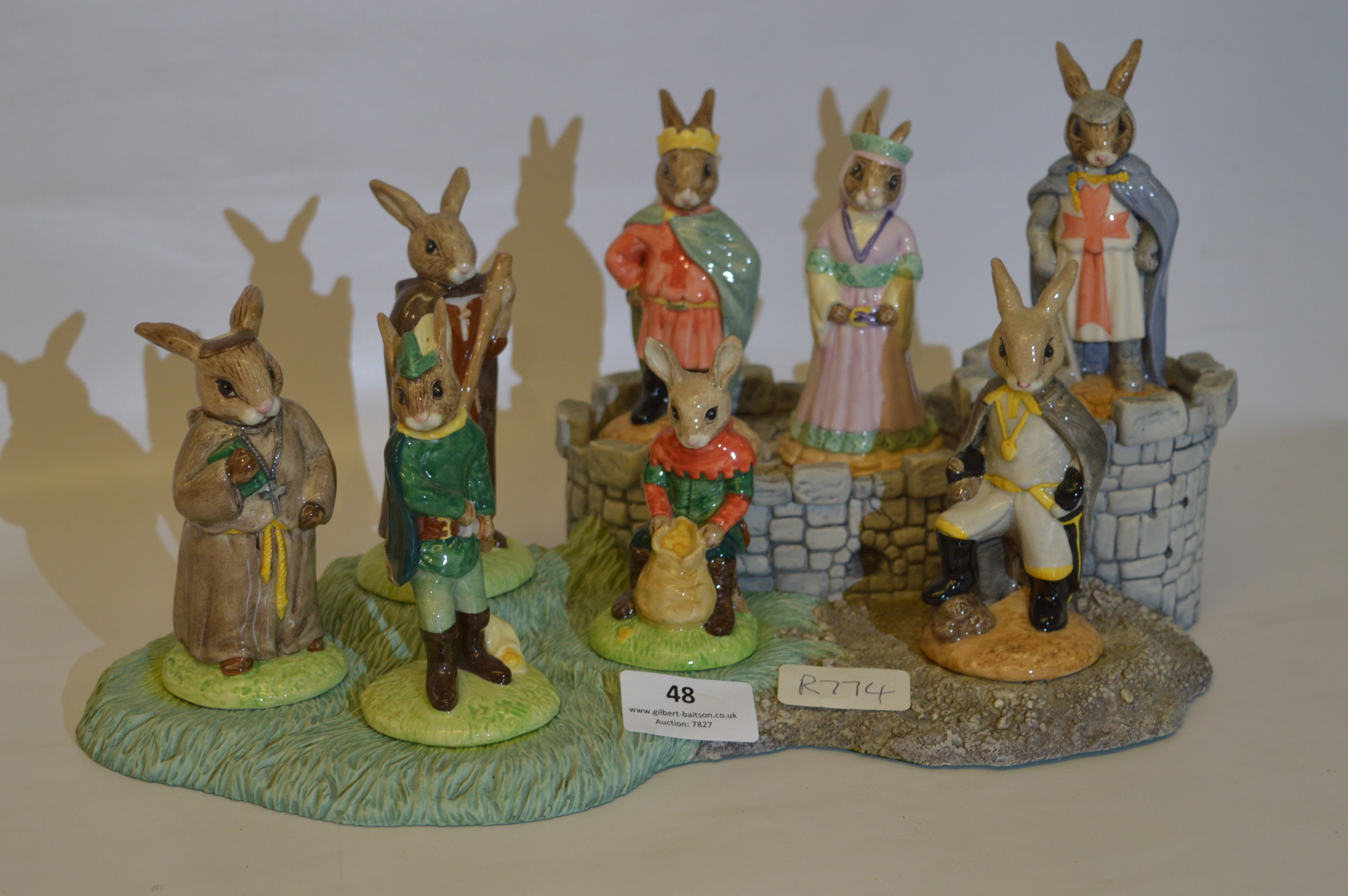 Royal Doulton Bunnykins Collection "Robin Hood Figures on Castle"