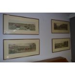 Set of Four Framed Coloured Hunting Engravings