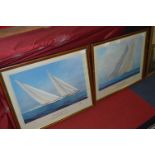 Pair of Framed Prints Special Edition "Yachts of the America's Cup"