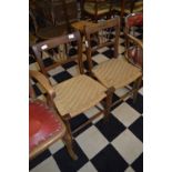 Pair of Stickback Dining Chairs with Ropework Seats