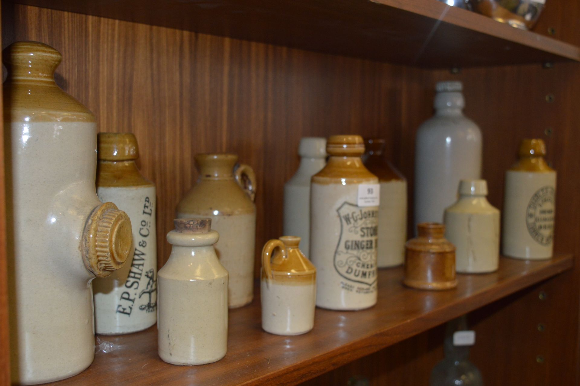 Collection of Stoneware Ginger Beer Bottles, Jug and a Hot Water Bottle