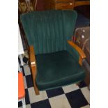 1950s Green Dralon Winged Back Armchair