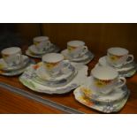 Bell China Floral Pattern Nineteen Piece Tea Set