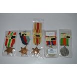 WWII Medals Group; DEfence Medal, War Medal and Three Stars