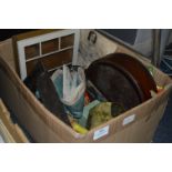 Box Containing Viewmaster, Wooden Ball, Toffee Tin, Doorknobs, etc.