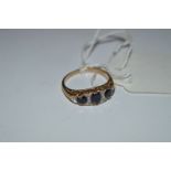 9cT Gold set with Sapphire and Diamonds