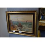 Framed Oil on Canvas "Coastal Scene" W.C. Tomlin 1931