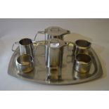 Old Hall Stainless Steel Tea Set and Tray
