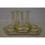 Floral Decorated Pottery Dressing Table Set