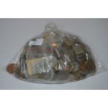 Bag Containing a Large Quantity of World Coins