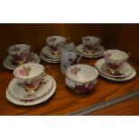 Royal Imperial Pottery Rose Patterned Tea Set