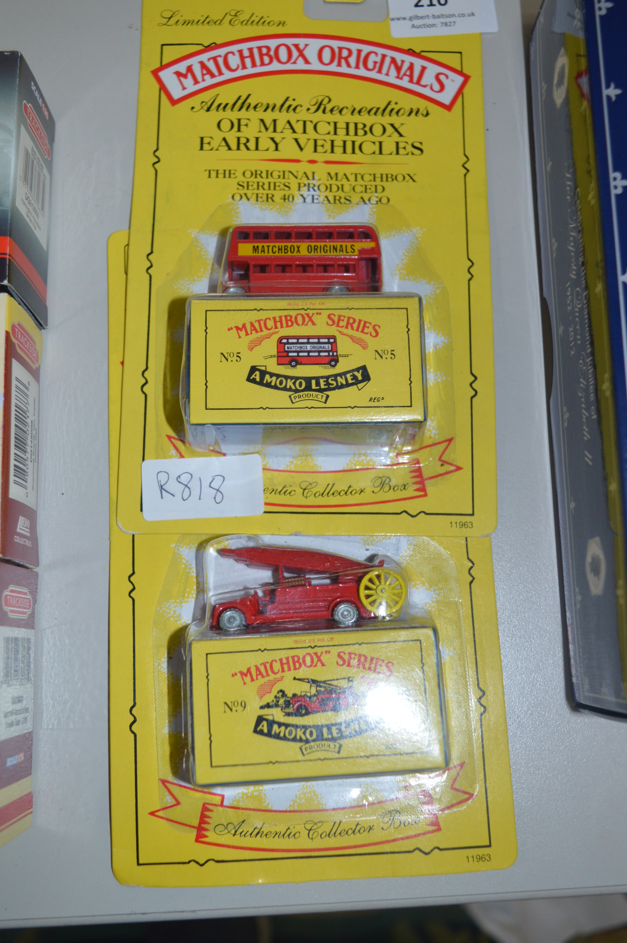 Two Matchbox Originals Bus and Fire Truck