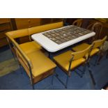 1960/70s Corner Bench Table Set with Mustard Coloured Seating