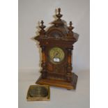 Walnut Cased Schutzmarke Musical Clock with Six Discs