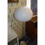 1970s Chrome Standard Lamp with Round White Plastic Shade