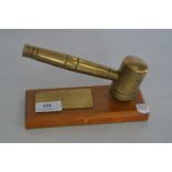 Ornamental Brass Gavel with Wooden Base