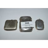 Two Silver Vesta Cases Approximately 24g and One EPNS Vesta