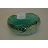 Murano Bubble Green Glass Dish