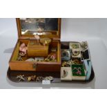 Tray Lot of Costume Jewellery and a Jewellery Box