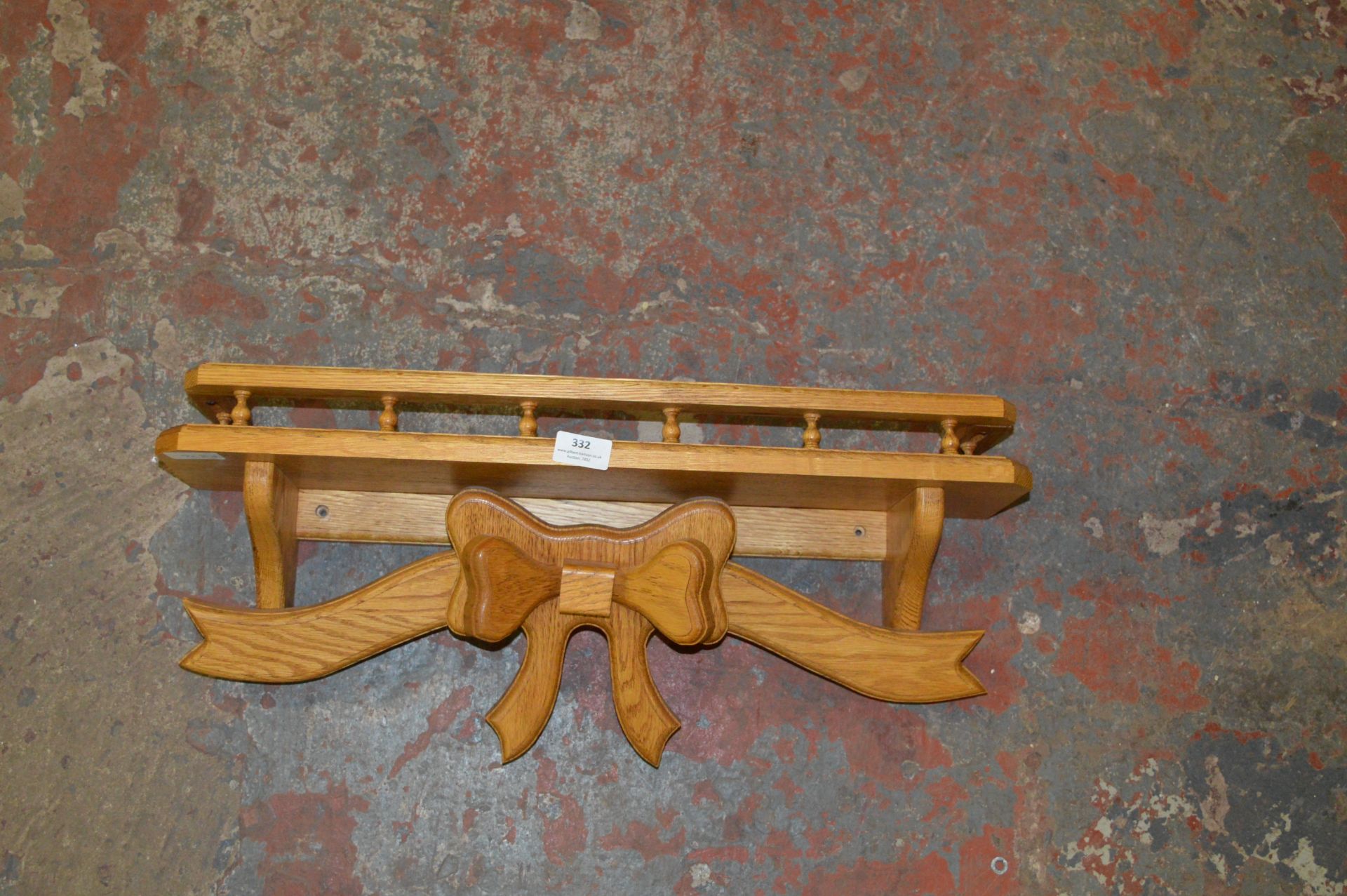 Oak Shelf with Decorative Bow