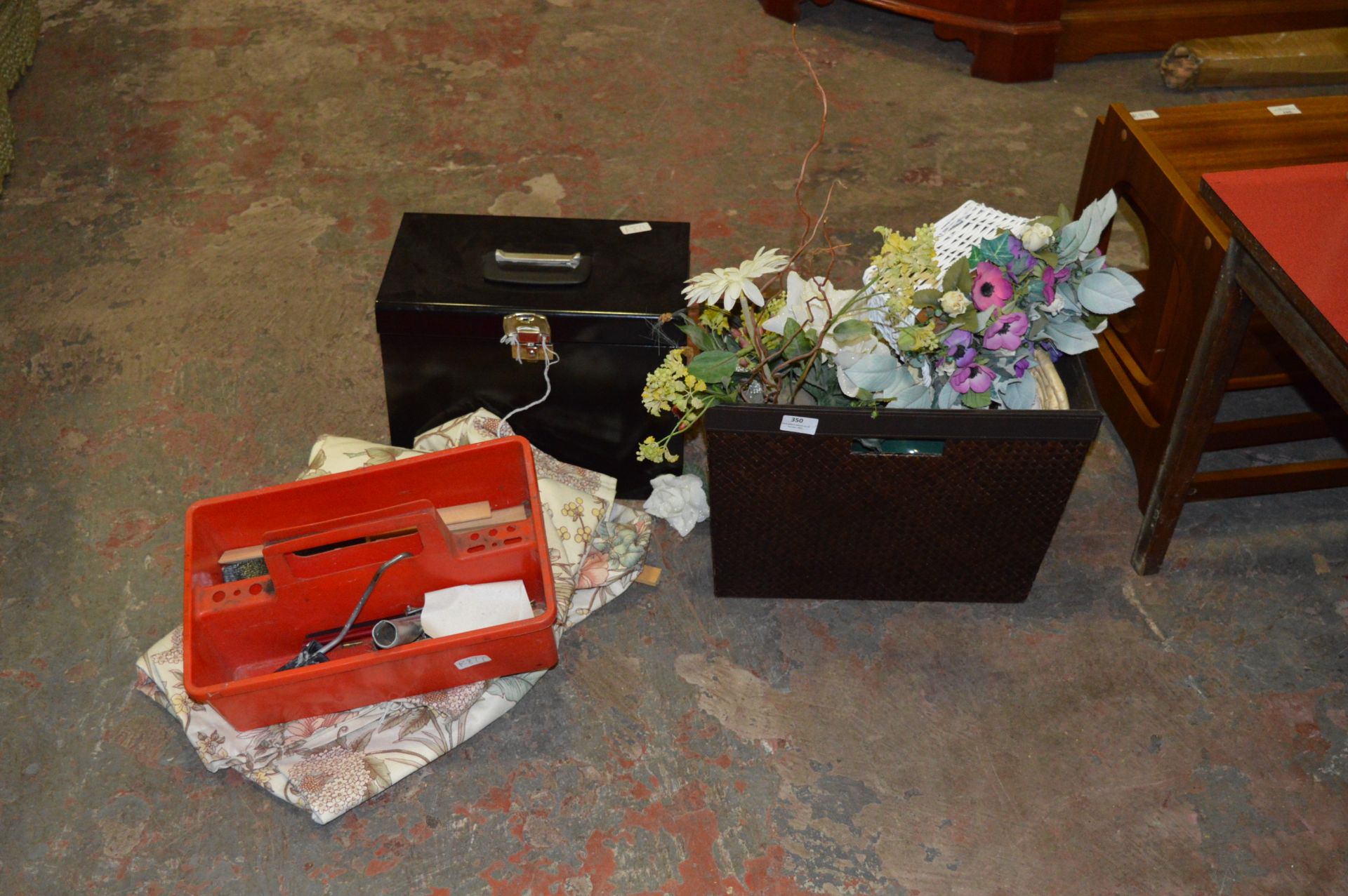 Metal File Storage Box, Magazine Rack, Artificial Flowers, etc.