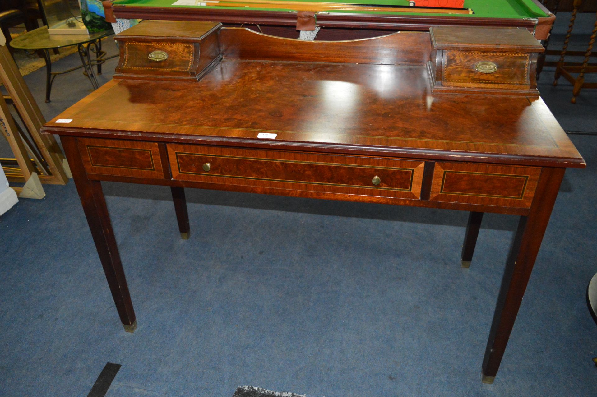 Reproduction Edwardian Style Inlaid Walnut Desk