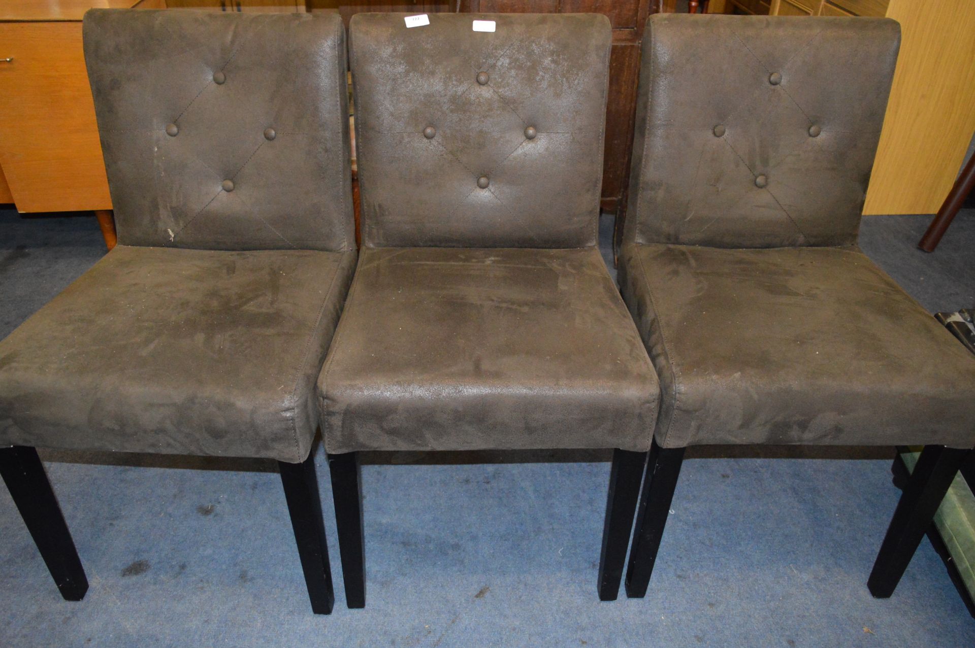 Set of Three Upholstered Dining Chairs